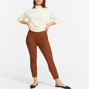 Everlane Stretch Cotton Curvy Fit Side Zipper Casual Pant Rust Size 8